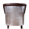 30" Brancaster Accent Chair Vintage Brown/Aluminum - Acme Furniture: Leather Upholstery, Tufted, No Assembly Required - 4 of 4