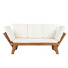 PAGED 2 in 1 Patio Chaise Lounge Padded Daybed witn 2 Lounge Chairs, Cushions, Pillows and Side Table for Garden, Poolside - 3 of 4