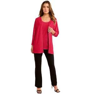 Roaman's Glitter Tank Top And Cardigan Twinset - 1 of 2