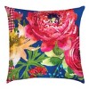Outdoor Pillow Rooster Bouquet Floral - 18" Climaweave Polyester by Manual Woodworkers - 2 of 3