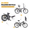 Okak 24IN Folding Bike with Fenders and Dual V-Brake, City Commuter Bicycle with Steel Frame and Shelf, Cruiser Bikes for Men and Women - 4 of 4