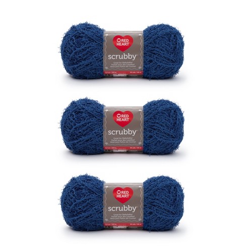 Red Heart Scrubby Royal Yarn - 3 Pack Of 100g/3.5oz - Polyester - 4 Medium  (worsted) - 92 Yards - Knitting/crochet : Target