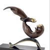 SPI Home Balancing Act Otters Brass Sculpture – Whimsical Marine Duo, 11" Tall Nature-Inspired Accent - 3 of 3