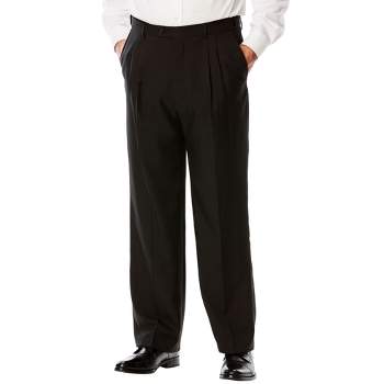 Haggar Men's Big & Tall Iron Free Premium Khaki Classic Fit Flat Front Pant  48 X 36 - Black : Target
