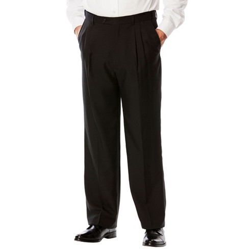 Ks Signature By Kingsize Men's Big & Tall Easy Movement Pleat-front  Expandable Dress Pants - 44 38, Black : Target