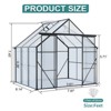 8X6FT-Black Double Door Polycarbonate Greenhouse Raised Base and Anchor Aluminum Heavy Duty Walk-in Greenhouses for Outdoor Backyard in All Season - 2 of 4