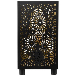 Northlight Floral Laser-Cut Iron Table Lamp  - 11" - Black and Gold - 1 of 4