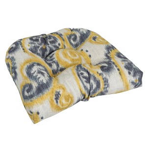 Blazing Needles, 19-inch U-Shaped Spun Polyester Outdoor Tufted Dining Chair Cushion - 1 of 2