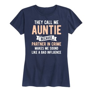 Women's - Instant Message - They Call Me Auntie Short Sleeve Graphic T-Shirt - 1 of 4