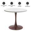 LeisureMod Bristol 27" Round Dining Table – MDF Top with Walnut Steel Pedestal Base, Modern Kitchen & Dining Room Accent Table for Small Spaces - 4 of 4