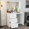 Edith Makeup Vanity White - Boahaus: Modern Desk with 3 Drawers & Frameless Mirror, 53.5'' H - 2 of 4
