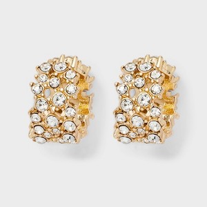 Stone Hoop Earrings - A New Day™ Gold - 1 of 3