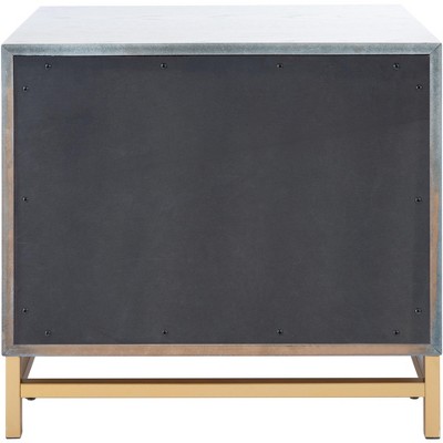 Spellbinding White Washed & Brass 2-Drawer Nightstand