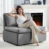 Mjkone Full/Queen Size Sofa Bed, 2 in 1 Convertible Linen Loveseat Sleeper Sofa Couch with Cushions - 4 of 4