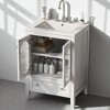 24In Bathroom Vanity with Sink,Freestanding Cabinet with Glass Doors,Drawer & Adjustable Shelf,Ceramic Basin,8-Inch Faucet Mount - 2 of 4