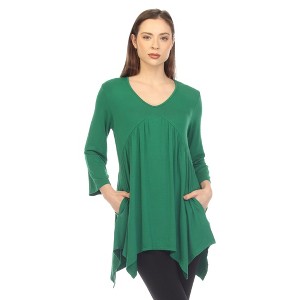 Women's Empire Cut V-Neck Tunic Top - 1 of 4