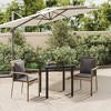 vidaXL Patio Dining Set Outdoor Rattan Wicker Table and Chair Set for Porch - Gray 31.5" Table Length 2 Items - 2 of 4