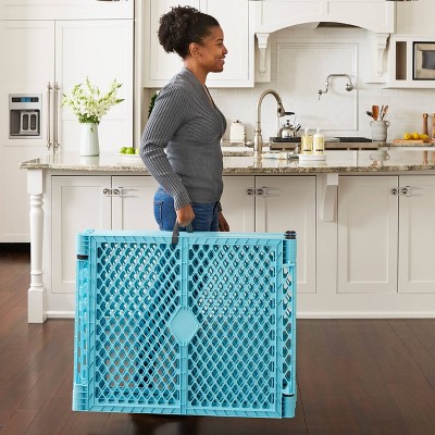 Aqua Blue 6-Panel Indoor Outdoor Baby Playpen