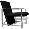 vidaXL Cube Armchair Black Faux Leather - 3 of 4