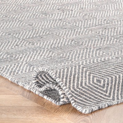 Handmade Gray Geometric Wool 6' x 9' Tufted Area Rug
