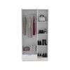 SEVOBAL Armoires 4 Tier Storage Armoire with Shelves and Drawer for Clothing and Accessory Organization in Bedroom, White, 35.4"*19.7"*71.1" - 3 of 4