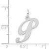 Black Bow Jewelry 14k White Gold, Ella Collection Medium Fancy Script Initial P Pendant - 4 of 4