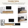 126" MDF Extendable TV Stand with 3-Tier Bookshelves and Sliding Tabletop, Storage Cabinets for TVs up to 110" for Living Room or Entryway - 4 of 4