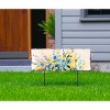 HomeRoots 27" Blue White And Yellow Solid Wood Watercolor Floral Garden Stake - 2 of 4