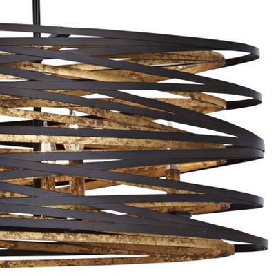 Dark Bronze and Gold 8-Light Aluminum Chandelier