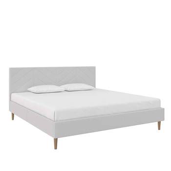 Venus Tufted Upholstered Bed Gray Linen - Room & Joy 