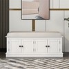OUTSUPPLY Entryway Storage Bench with 4 Doors & Adjustable Shelves, Shoe Bench with Removable Cushion for Living Room, Hallway - 3 of 4