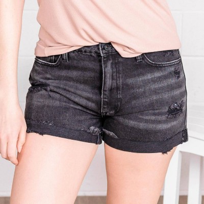 Women's High Rise Frayed Hem Shorts - KanCan
