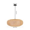 YIYIBYUS 1-Light Vintage Rattan Lantern Pendant Light with Hand-Woven Bamboo Shade - 3 of 4