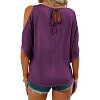 Imily Bela Casual Cold Shoulder Shirt for Women Loose Short Sleeve Scoop Neck Summer Top - 2 of 4