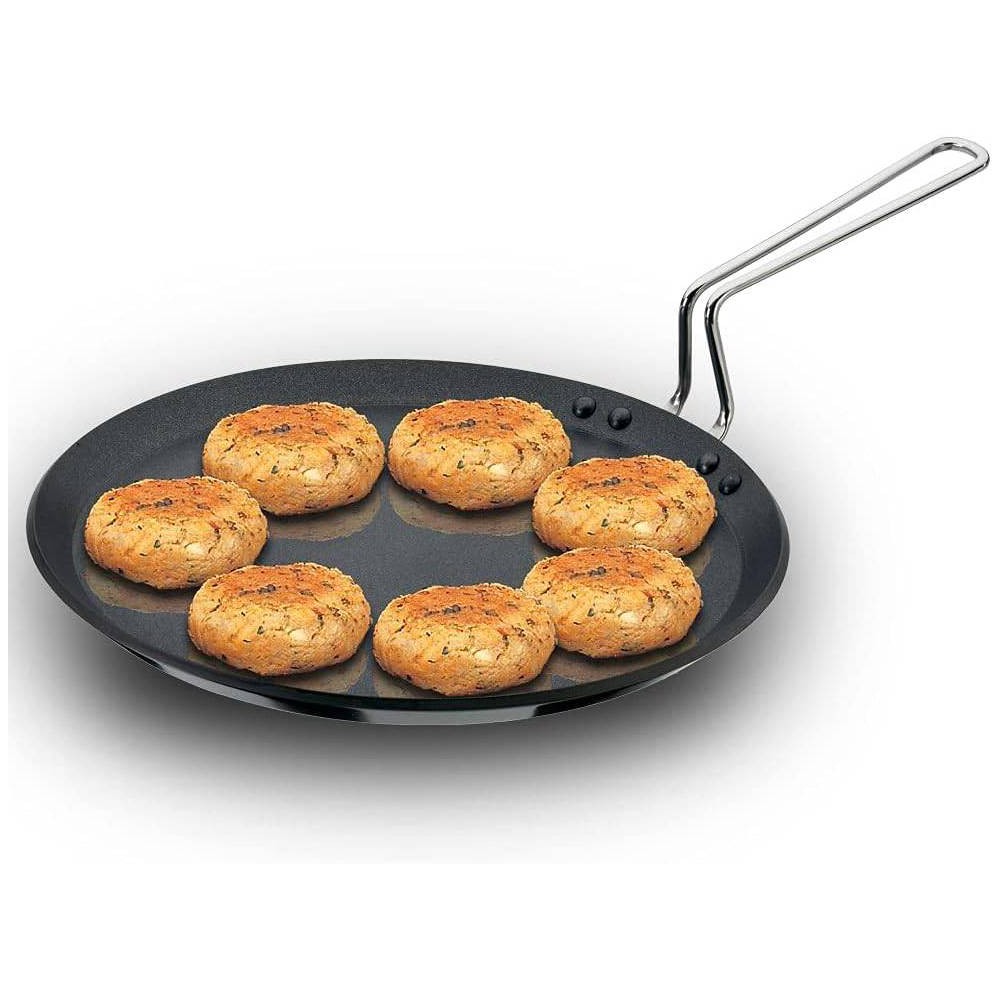 Hawkins 11" Futura Non Stick Flat Tava Griddle: Anodized Aluminum, Gas Compatible, Hand Wash, 1-Year Warranty