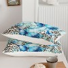 Blue Butterfly Comforter Set Queen – 3Pcs Bedding with Leopard & Zebra Print, Marble Pattern Quilt Set with 2 Pillowcases, All Season - 4 of 4