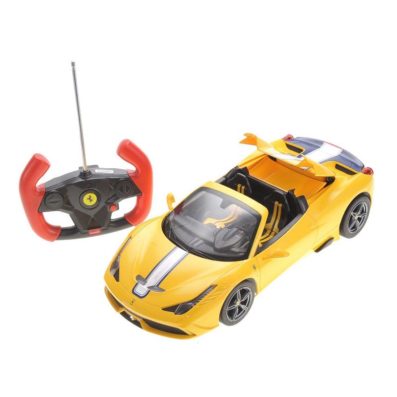 Link Ready! Set! Go!1:14 RC Ferrari 458 Speciale A Radio Remote Control Sports Car - Yellow, 1 of 12