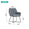 TiramisuBest Accent Arm Chair, Upholstered Light Grey with Camel Oak Wooden Legs - 3 of 4