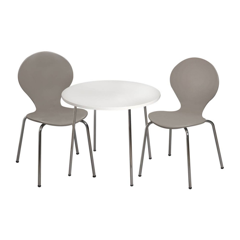 Photos - Kids Furniture 3pc Kids' Table and Chair Set with Chrome Legs Gray - Gift Mark