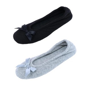 CTM Women's Terry Ballerina Slipper House Shoe (Pack of 2) - 1 of 4