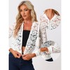 Allegra K Women's Stand Collar Zip Up Sheer-Mesh Lace Bomber Jacket - 2 of 4
