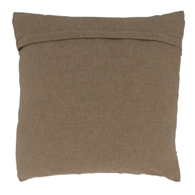 Pink and Gold Embroidered Square Throw Pillow