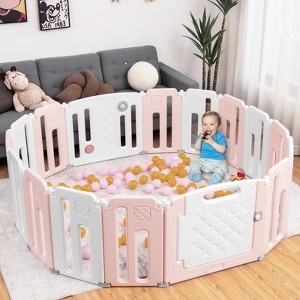 Infans 16 Panels Baby Safety Playpen Kids Safety Activity Play Center w/ Drawing Board - 1 of 4