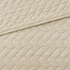 Sapphtopaz Bedding Comforter Set Luxurious Solid Color Oversized Herringbone Quilting Quilt Set 3 Piece 1 Quilt, 2 Pillow Shams - 2 of 4