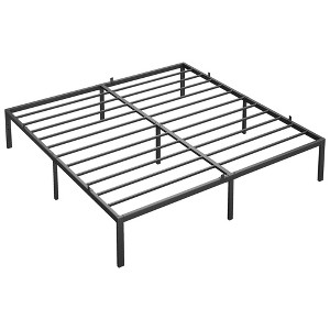 Heavy-duty bed frame with storage space, metal platform base with steel support bars, quiet, easy to assemble, no box spring required - 1 of 4