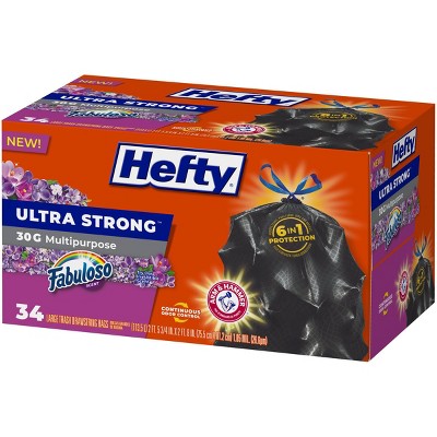 Hefty Ultra Strong Fabuloso 30 Gallon Trash Bags - 34ct