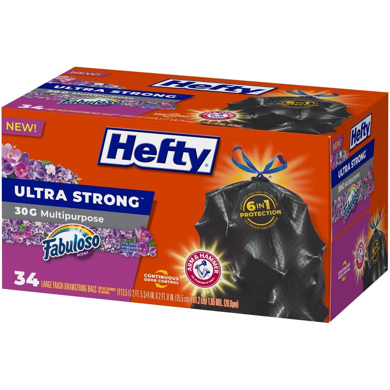 Hefty Ultra Strong Fabuloso 30 Gallon Trash Bags - 34ct, 4 of 9