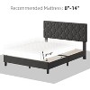 Platform Bed Frame with Upholstered Headboard and Wooden Slats Support, Upholstered Mattress Foundation/No Box Spring Needed/Easy Assembly - 3 of 4