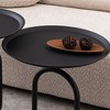 NicBex Lantern-Shaped Metal End Tables Living Room, Retro Tray Side Table with Weighted Base, Small Side Table, Round End Table, Small Coffee Table - 2 of 4