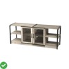 1.6m TV Stand Farmhouse Entertainment Center for 63 Inch TV Media Console Cabinet Mesh Barn Door and Sturdy Metal Frame - 2 of 4